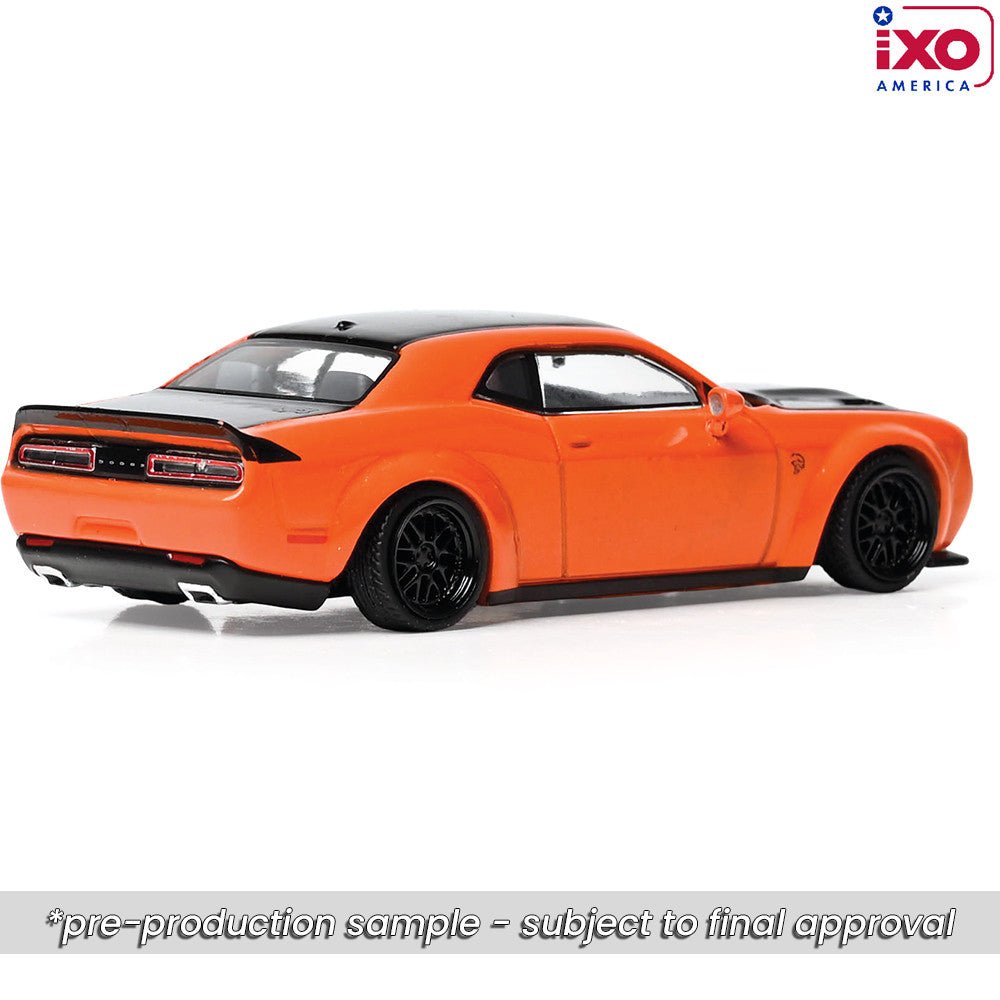 (Coming Soon) IXO 1/64 2019 Dodge Challenger SRT Hellcat - Go Mango - Midnight City Diecast L.C.