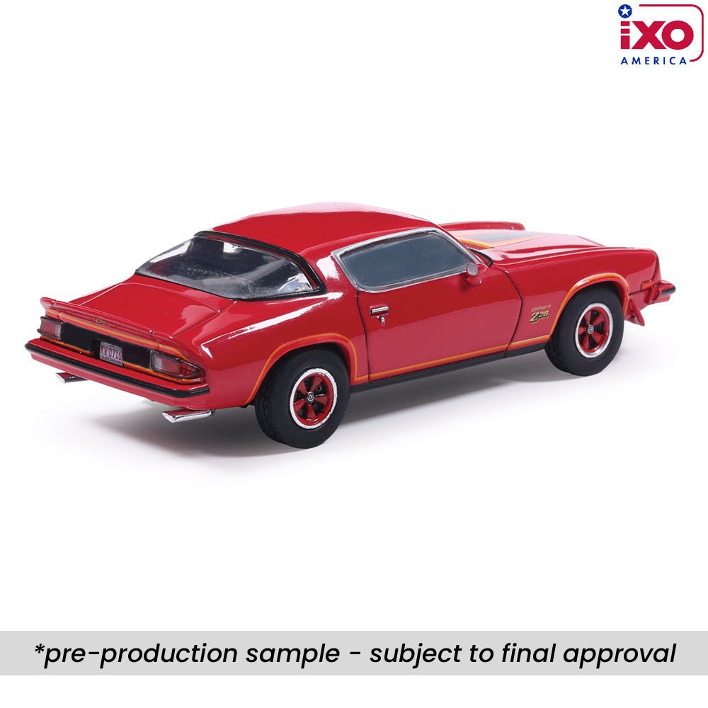 (Coming Soon) IXO 1:64 Scale 1977 Chevrolet Camaro Z28 - Light Red - Midnight City Diecast L.C.