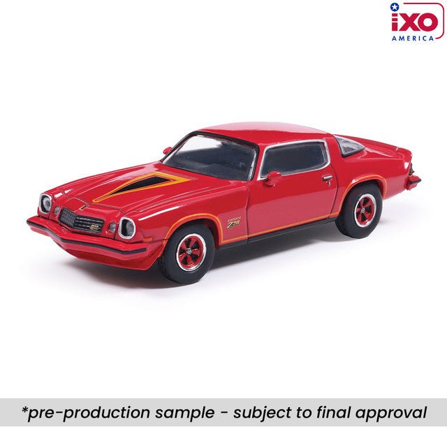 (Coming Soon) IXO 1:64 Scale 1977 Chevrolet Camaro Z28 - Light Red - Midnight City Diecast L.C.
