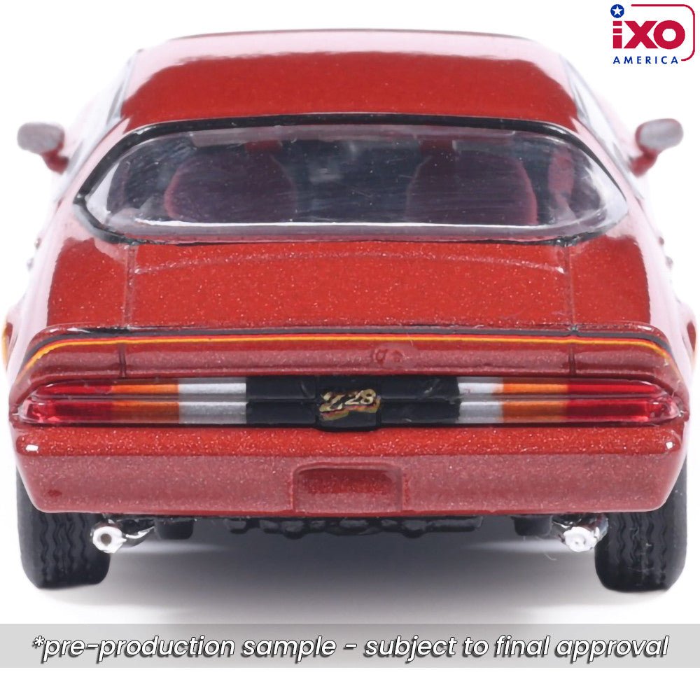 (Coming Soon) IXO 1:64 Scale 1978 Chevrolet Camaro Z28 - Carmine Metallic - Midnight City Diecast L.C.