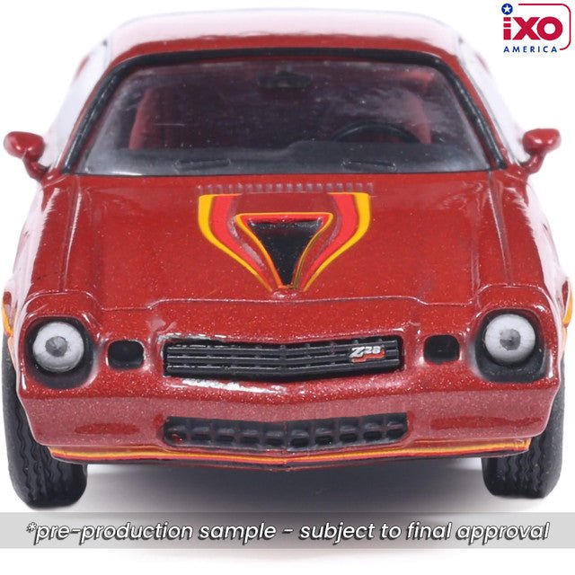 (Coming Soon) IXO 1:64 Scale 1978 Chevrolet Camaro Z28 - Carmine Metallic - Midnight City Diecast L.C.