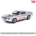 (Coming Soon) IXO 1:64 Scale 1979 Chevrolet Camaro Z28 - Silver with Orange Stripes - Midnight City Diecast L.C.