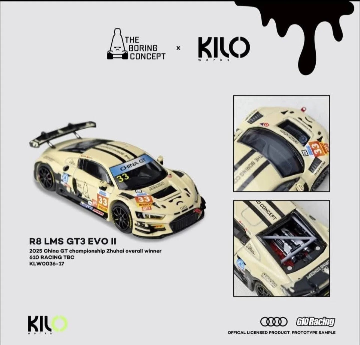 (Coming Soon) KILOWORK R8 IMS GT3 EVO II TBC - Midnight City Diecast L.C.