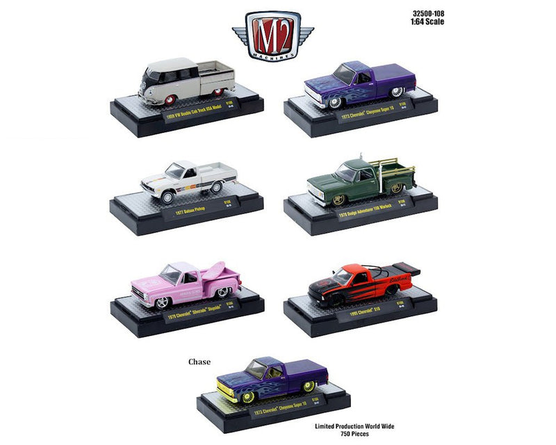 (Coming Soon) M2 Machines 1:64 Auto - Thentics Release 108 Set of 6 (Random Chance of Chase) - Midnight City Diecast L.C.