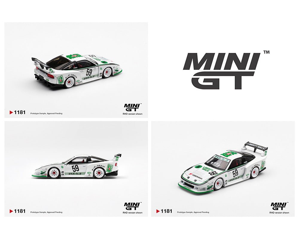 (Coming Soon) Mini GT 1181 1:64 Nissan LB - Silhouette 180SX – White - Midnight City Diecast L.C.