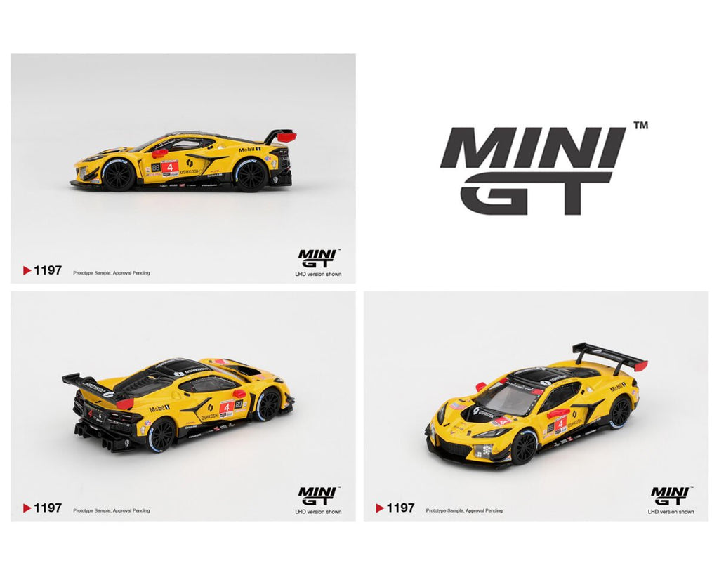 (Coming Soon) Mini GT 1197 1:64 Chevrolet Corvette Z06 GT3.R 4 Corvette Racing by Pratt Miller Motorsports 2025 IMSA Daytona 24 Hrs - Midnight City Diecast L.C.