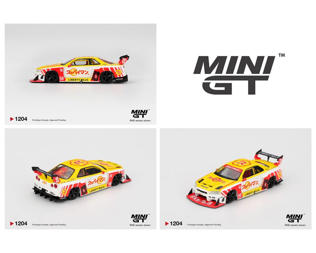 (Coming Soon) Mini GT 1204 1:64 Nissan LB - ER34 Super Silhouette SKYLINE Suppaiman Okinawa - Midnight City Diecast L.C.