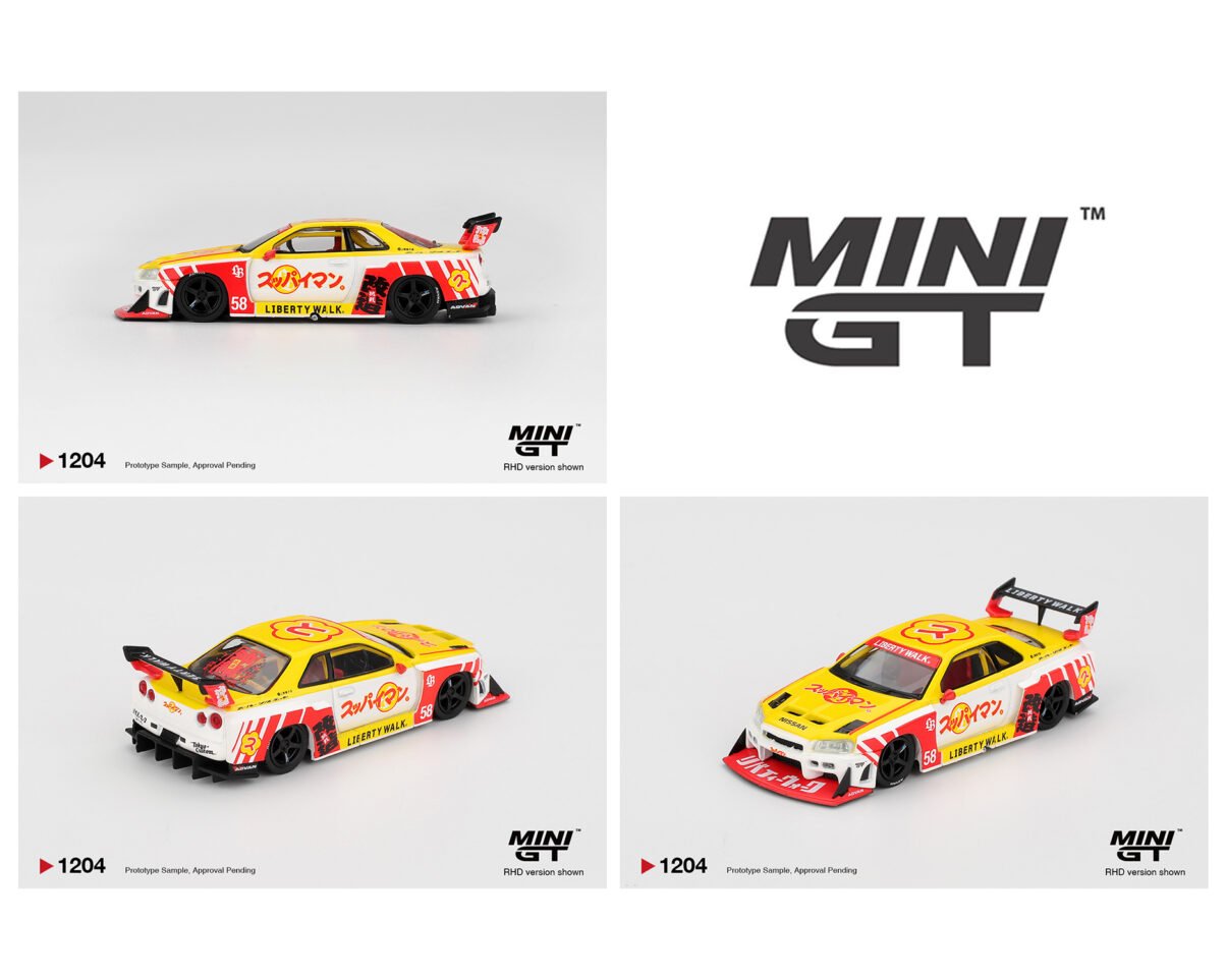 (Coming Soon) Mini GT 1204 1:64 Nissan LB - ER34 Super Silhouette SKYLINE Suppaiman Okinawa - Midnight City Diecast L.C.