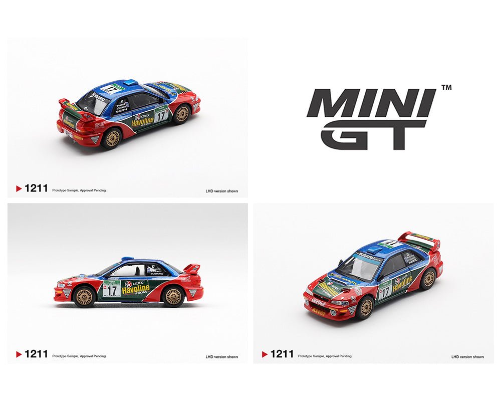 (Coming Soon) Mini GT 1211 1:64 Subaru Impreza WRC98 17 2000 Rally New Zealand - Midnight City Diecast L.C.
