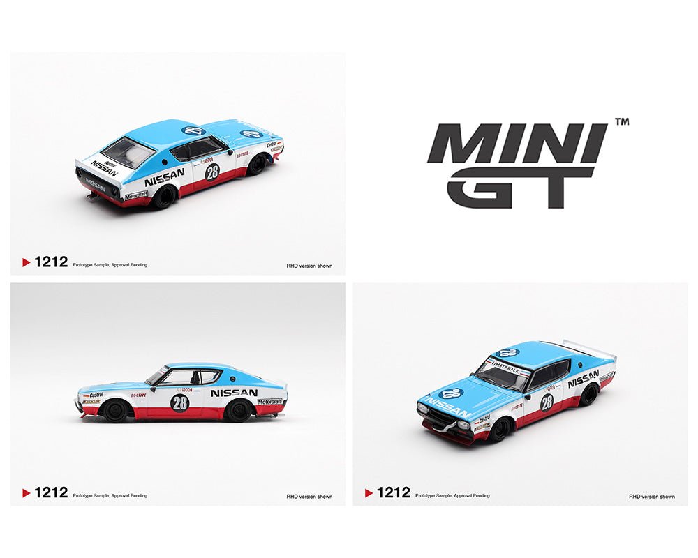 (Coming Soon) Mini GT 1212 1:64 Nissan Skyline Kenmeri Liberty Walk Nissan Racing ’75 concept - Midnight City Diecast L.C.