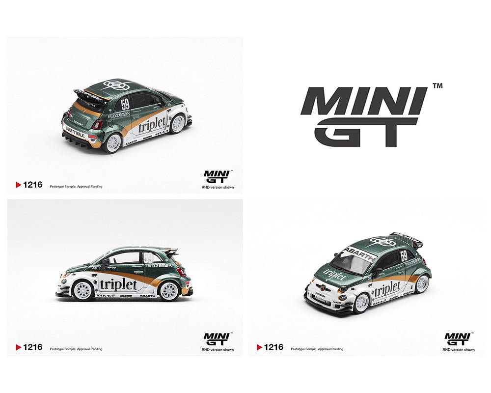 (Coming Soon) Mini GT 1216 1:64 Abarth 595 LB - WORKS TY Edition - Midnight City Diecast L.C.