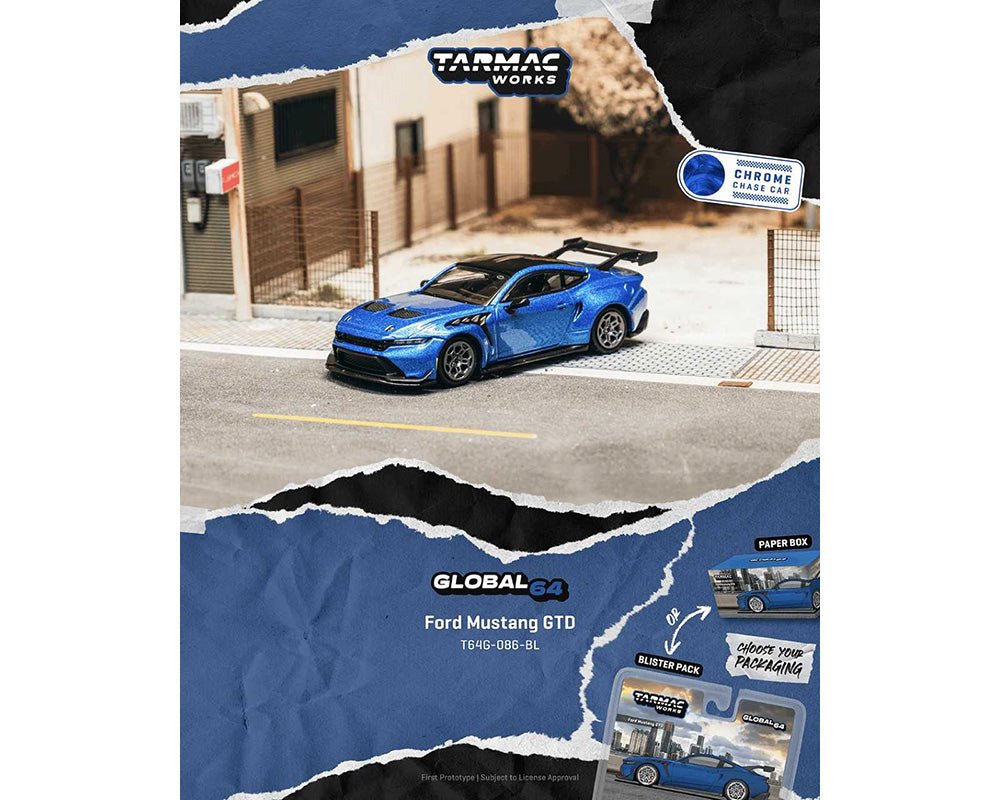(Coming Soon) Tarmac Works 1:64 Ford Mustang GTD – Blue – Global64 - Midnight City Diecast L.C.