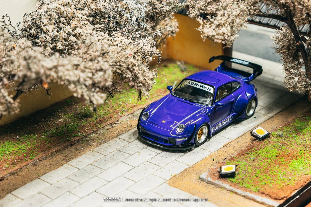 (Coming Soon) Tarmac Works 1:64 RWB 993 Furusato Model Car + Trading Cards Combo Set - Midnight City Diecast L.C.