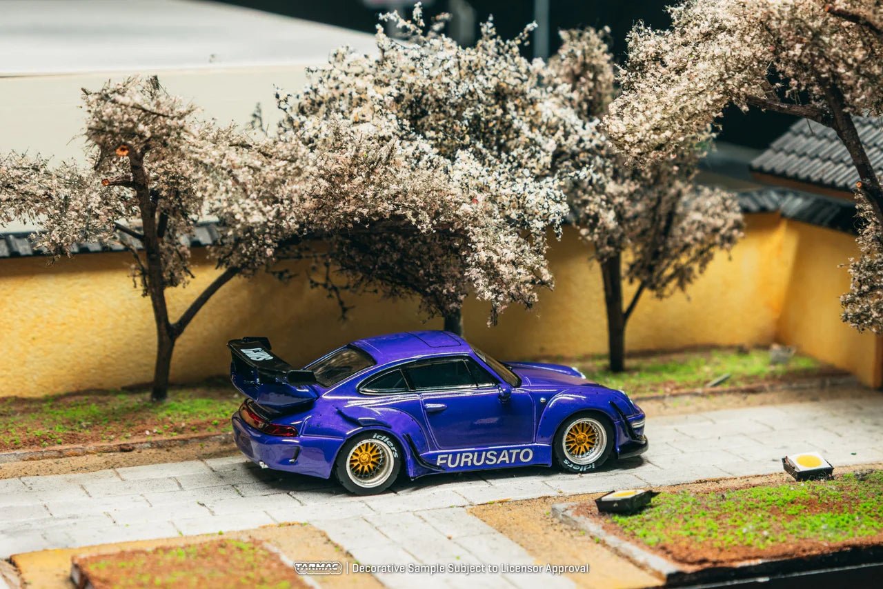 (Coming Soon) Tarmac Works 1:64 RWB 993 Furusato Model Car + Trading Cards Combo Set - Midnight City Diecast L.C.