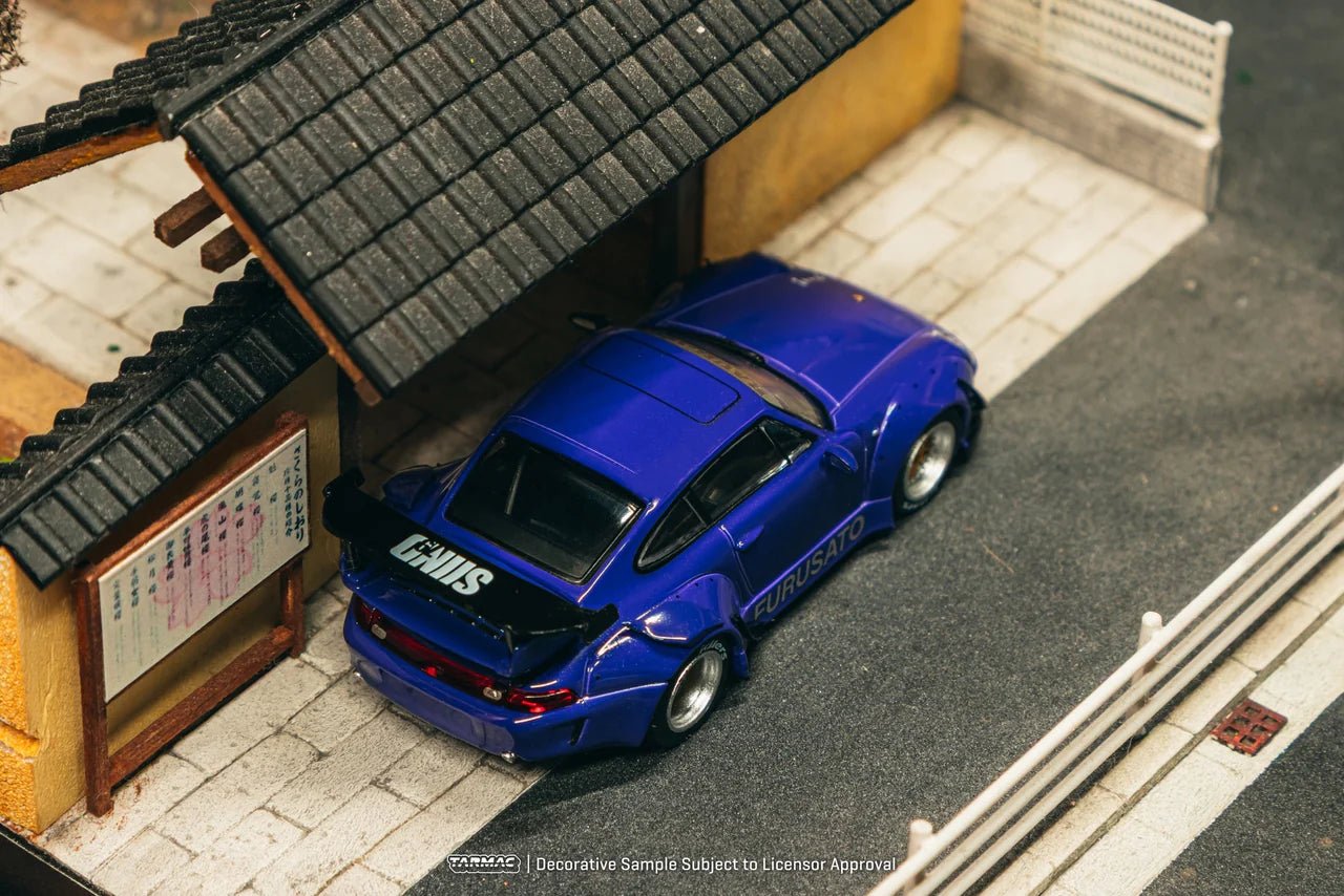 (Coming Soon) Tarmac Works 1:64 RWB 993 Furusato Model Car + Trading Cards Combo Set - Midnight City Diecast L.C.