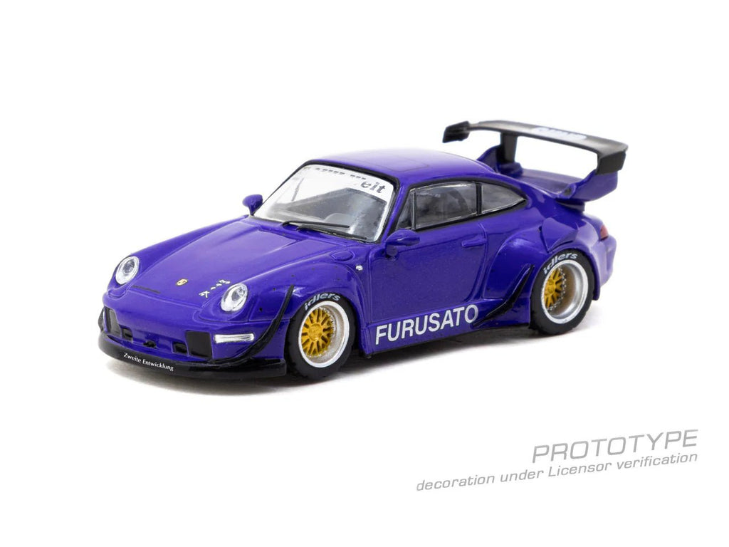 (Coming Soon) Tarmac Works 1:64 RWB 993 Furusato Model Car + Trading Cards Combo Set - Midnight City Diecast L.C.