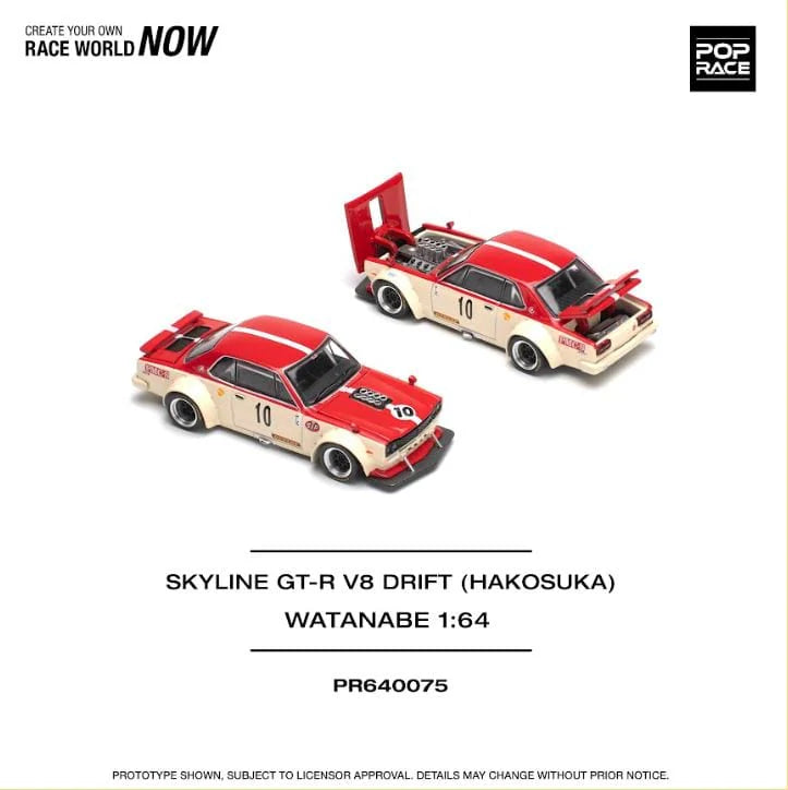POPRACE 1:64 Skyline GT-R V8 Drift Hakosuka Watanabe