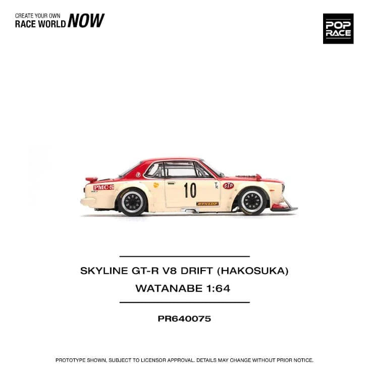 POPRACE 1:64 Skyline GT-R V8 Drift Hakosuka Watanabe