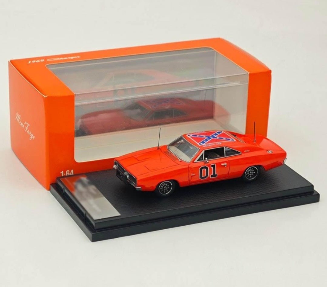 Mini Forge 1969 Dodge Charger "General Lee" Orange Diecast Metal Car Limited - Midnight City Diecast L.C.