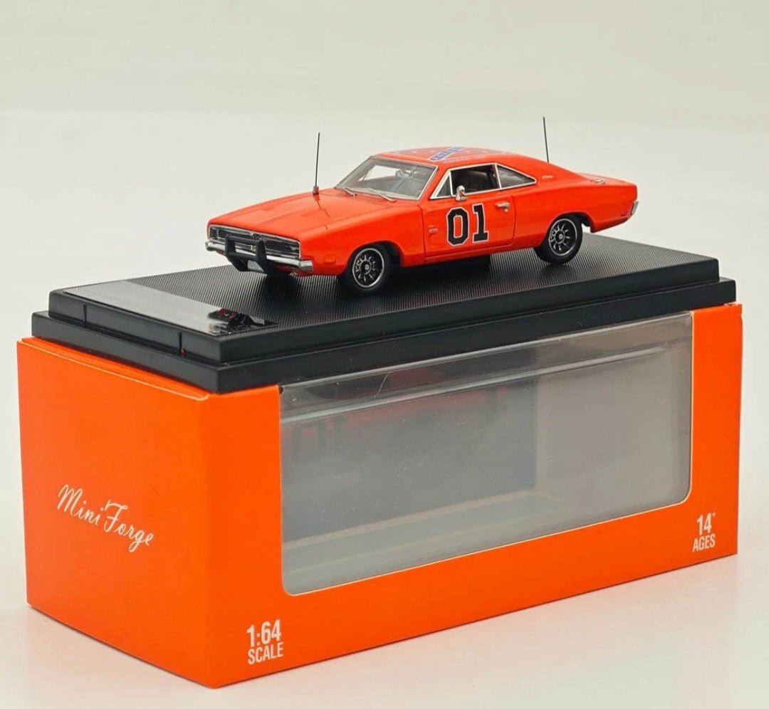 Mini Forge 1969 Dodge Charger "General Lee" Orange Diecast Metal Car Limited - Midnight City Diecast L.C.