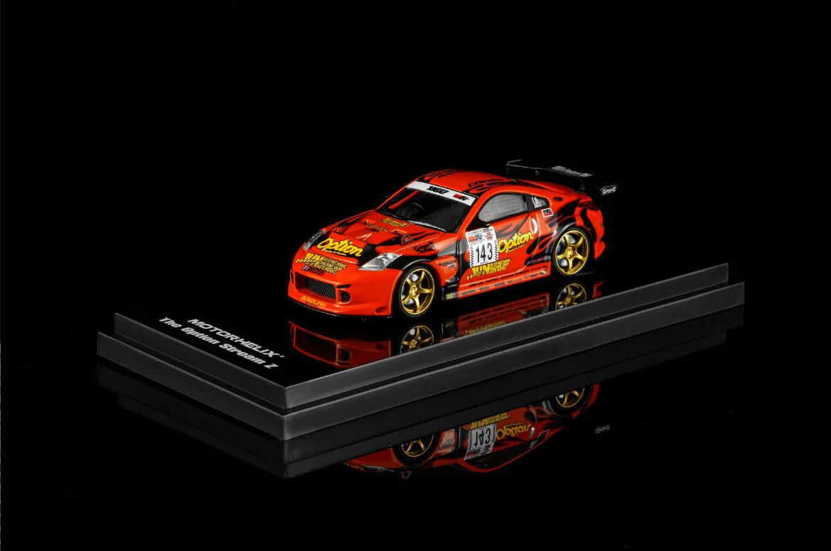 (Coming Soon) MOTORHELIX × Mr.Hiro × Option 1:64 Nissan Fairlady Z，"Option Stream Z" ‘02（Z33)
