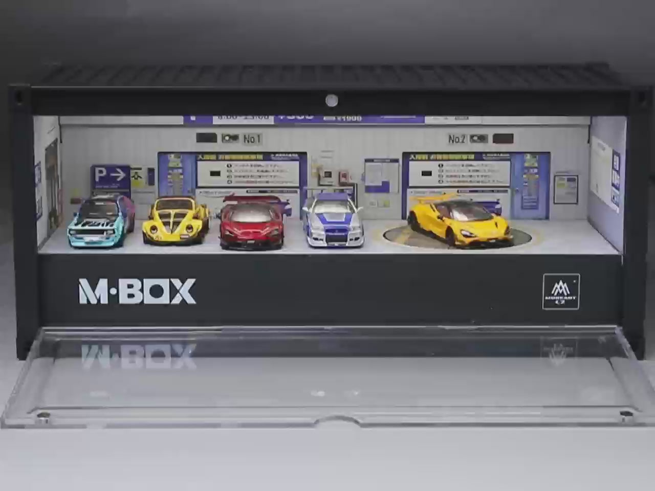 (Coming Soon) MoreArt MBOX 1/64 CONTAINER MODEL STORAGE SCENE Rotating Underground Parking Lot 02
