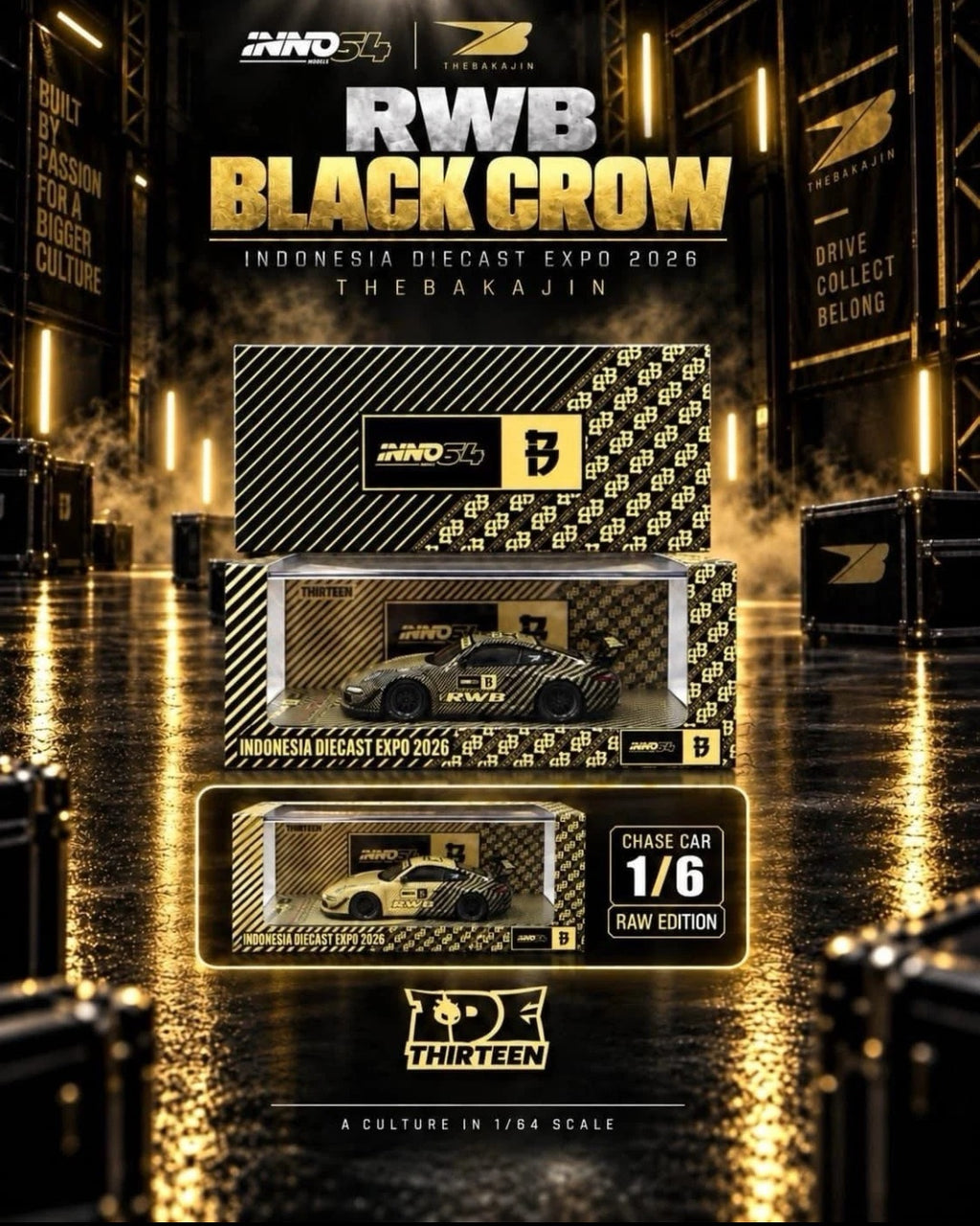 (Coming Soon) INNO64 x Black Crow Customs x The Bakajin Batik 1:64 RWB 997 | Chance of Chase | 2026 Indonesia Diecast Expo (IDE) **LIMITED QUANTITIES**