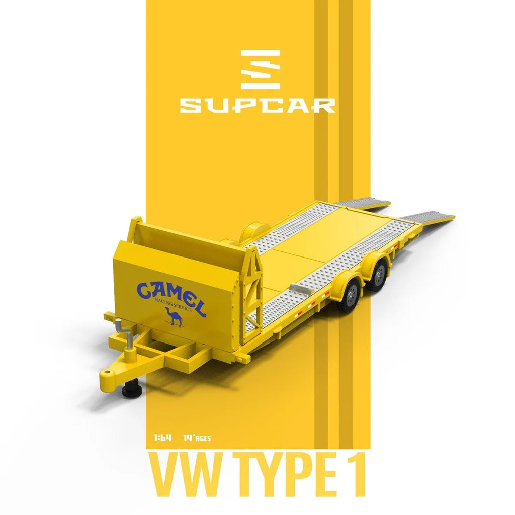 (Coming Soon) SUPCAR 1:64 Camel Painted Realistic - T1 Volkswagen & Trailer