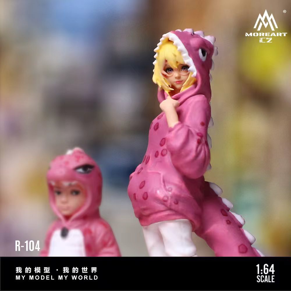(Comin Soon) MOREART 1:64 PINK DINOSAUR FAMILY FIGURE SET