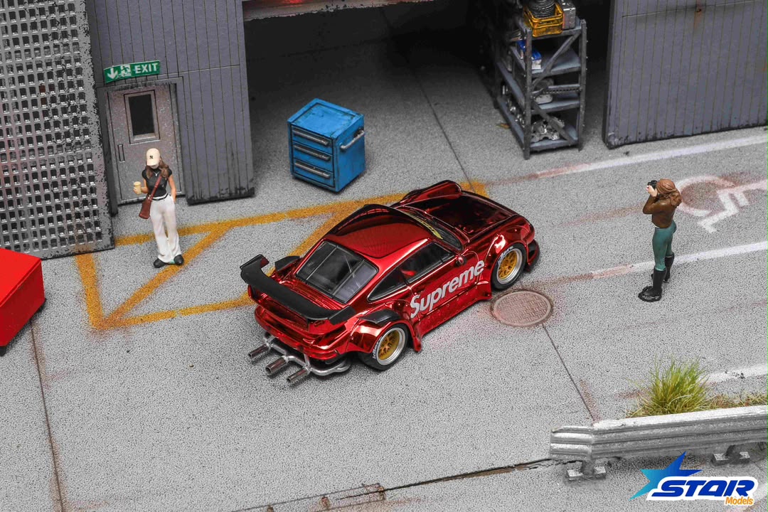 (Pre-Order) STAR MODEL 1:64 Rauh-Welt Widebody Modified RWB930 GT Wing Diecast Model - Supreme Red