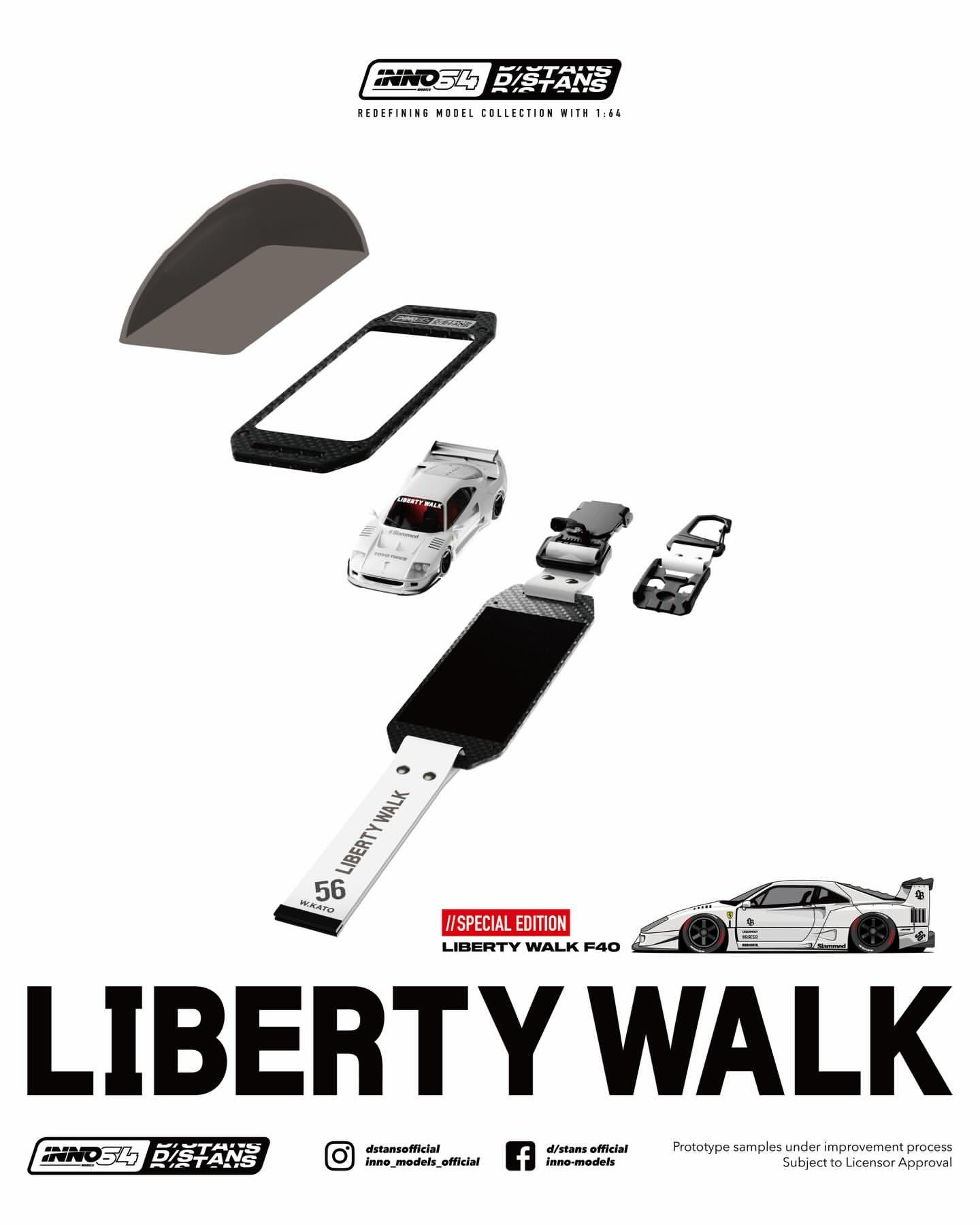 INNO64 x D/Stans Keychain HEC Liberty Walk F40 White