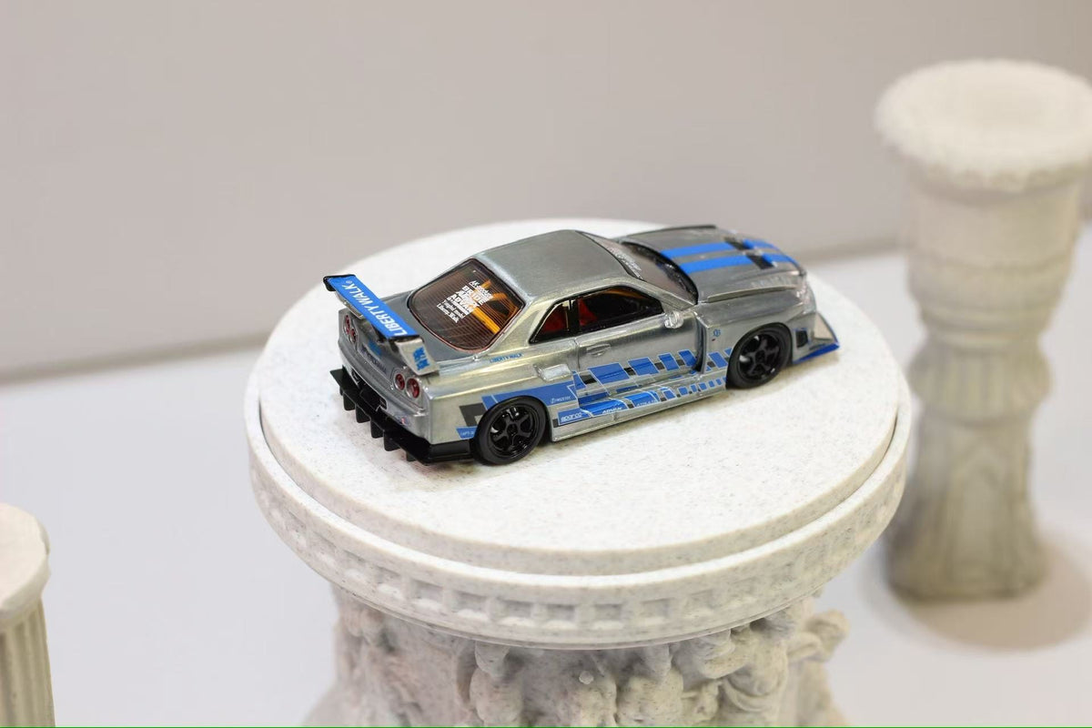 (Coming Soon) NITROBLAZE 1/64 SKYLINE ER34 LB-SUPER SILHOUETTE Widebody Diecast - Raw Edition