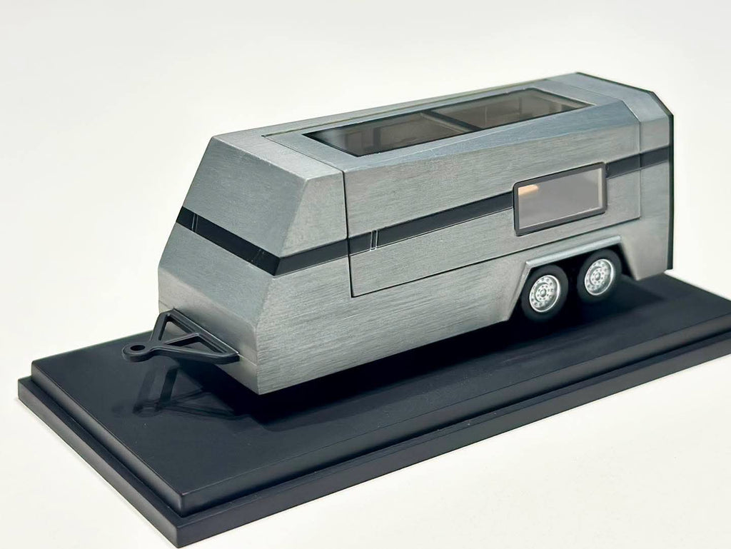 DM Model Tesla Cybertruck + Camper + Cyberquad (Metal Silver) Diecast Car Model Set