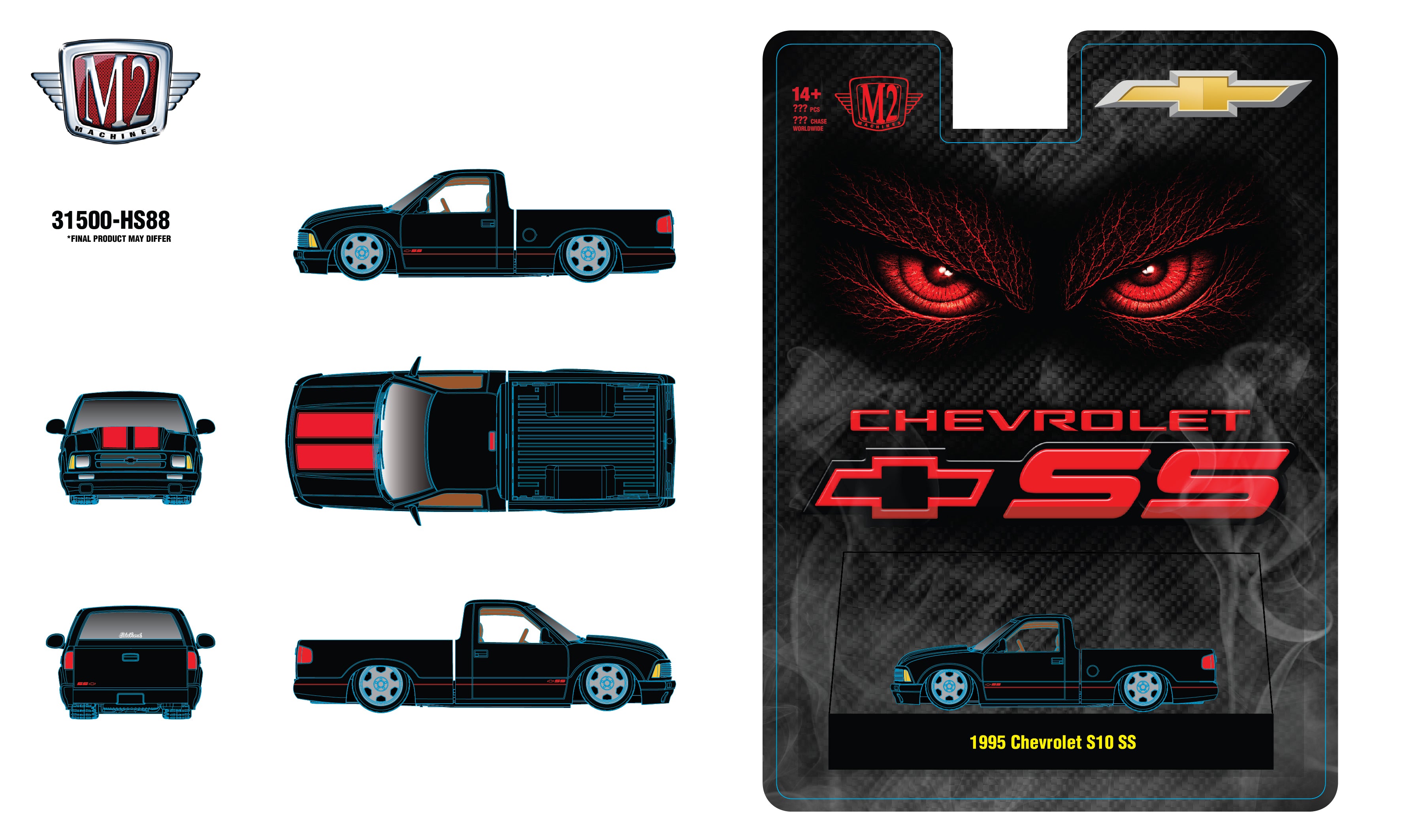 (Pre-Order) M2 MACHINES 1995 Chevrolet S10 SS **DEADLINE July 5th, 2026** (Chase Model Randomly Distributed)