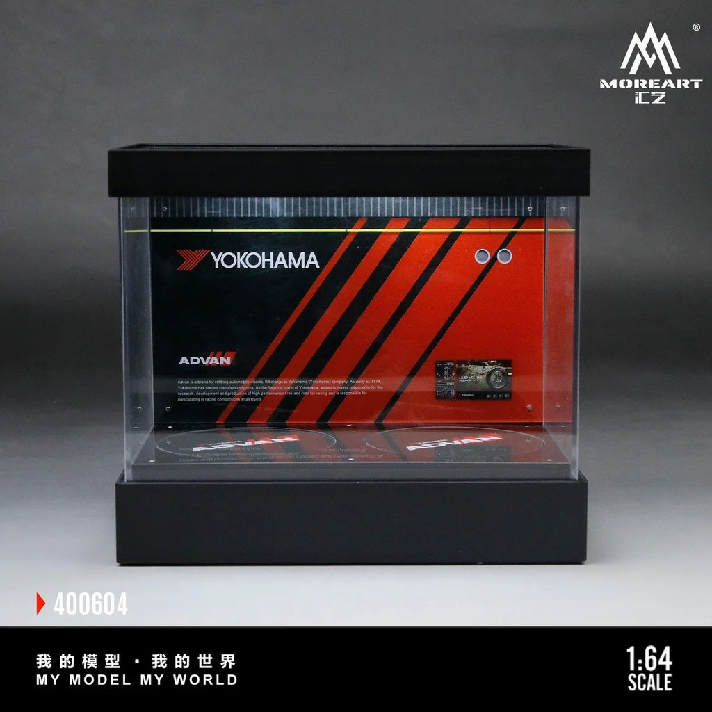 (Coming Soon) MOREART 1:64 Dual-Stage Rotating Exhibition Hall Scene Model - ADVAN Livery
