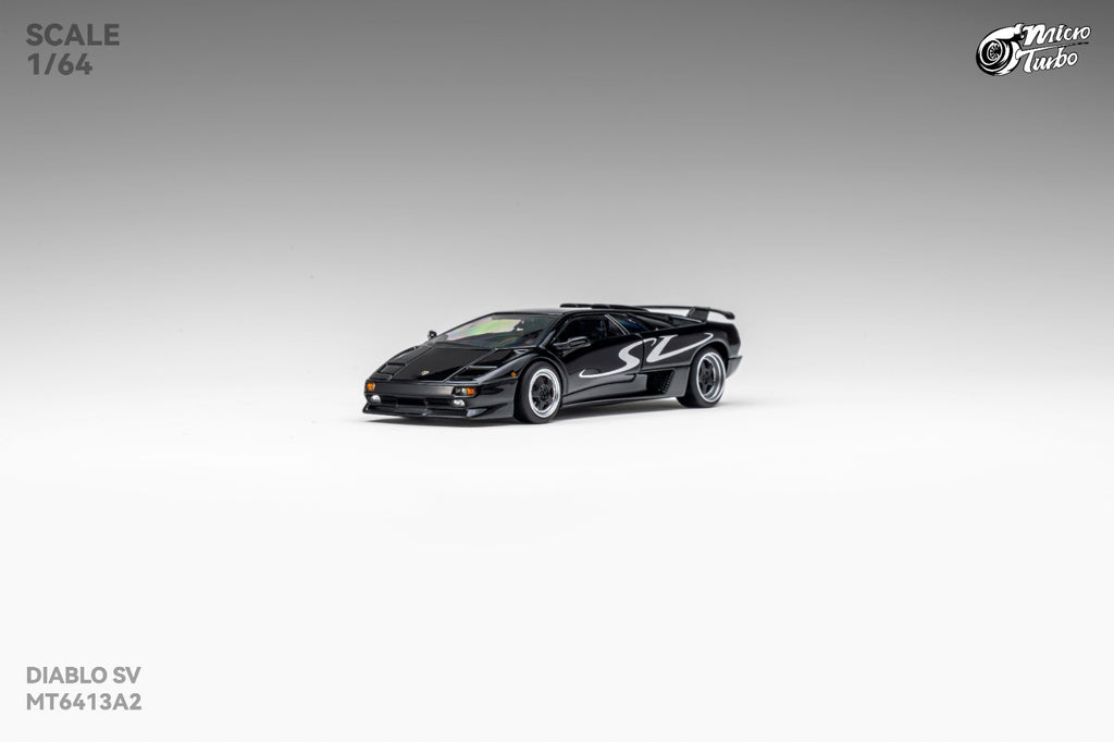 (Coming Soon) MICROTURBO 1/64 Lamborghini Diablo SV - Metallic Black