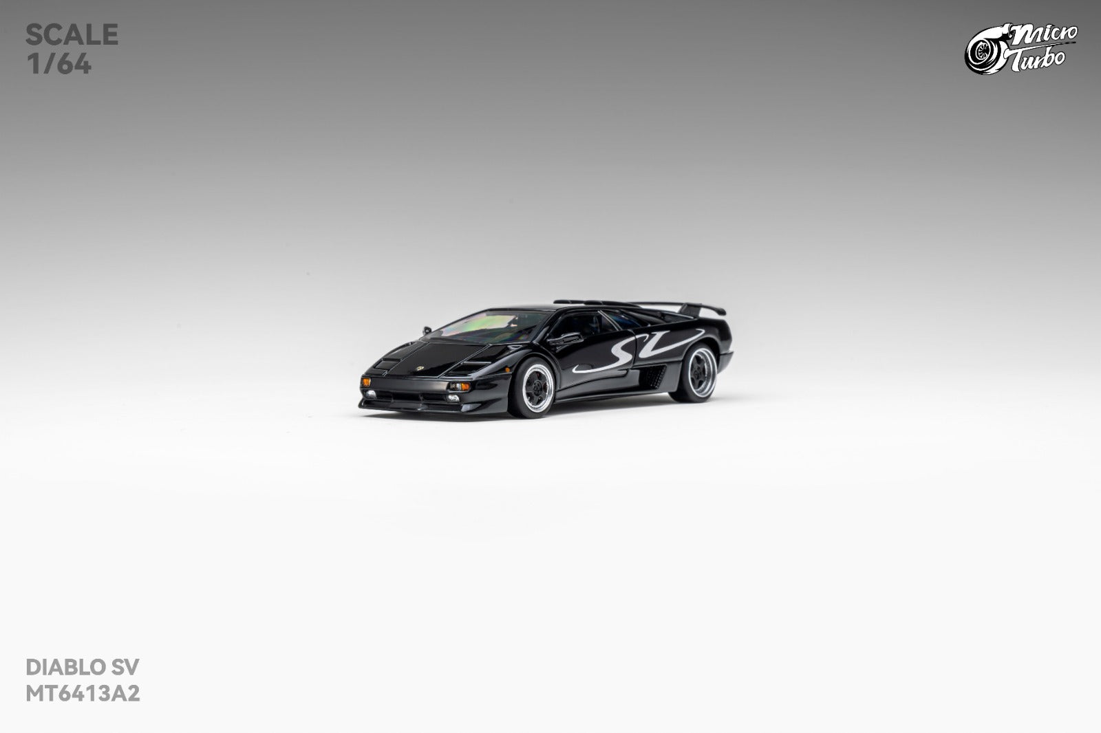 (Coming Soon) MICROTURBO 1/64 Lamborghini Diablo SV - Metallic Black