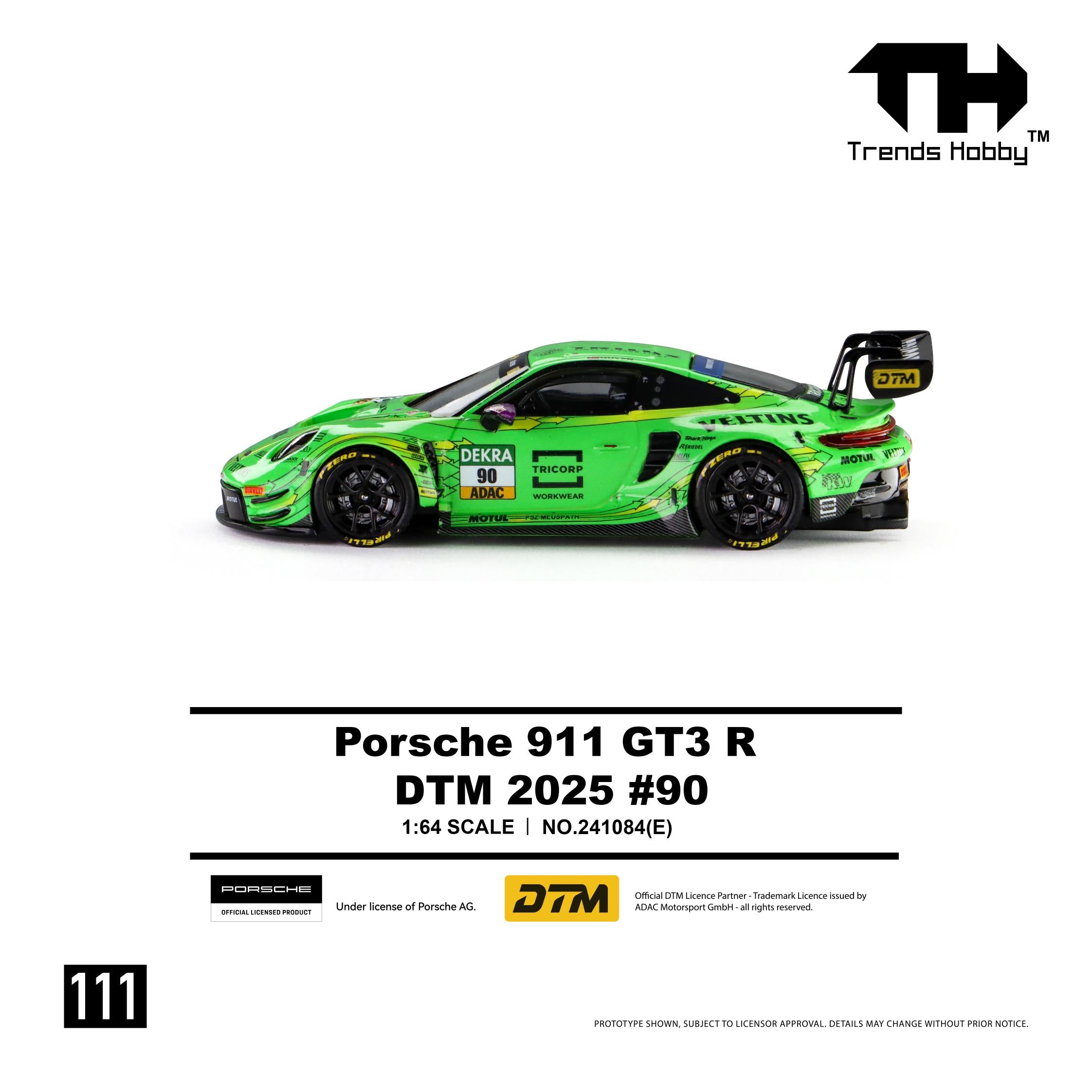 (Coming Soon) TRENDSHOBBY 1/64 Porsche 911 GT3 R - DTM 2025 #90