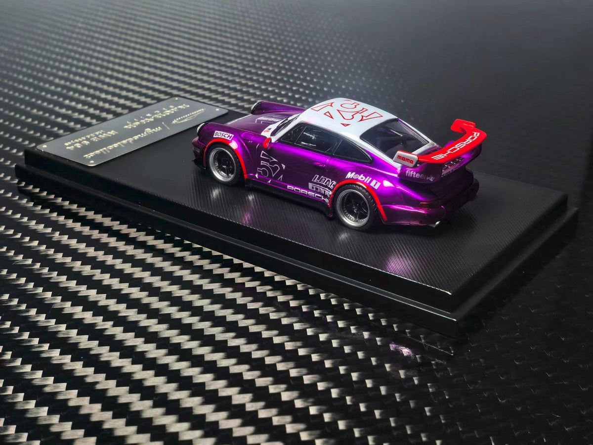 (Coming Soon) MYMODELCOLLECT 1/64 RWB964 High Wing Diecast - Transparent Pink Purple