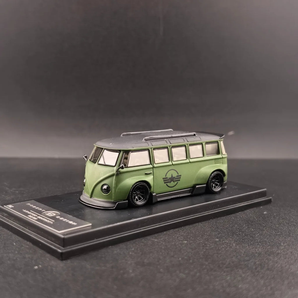 (Coming Soon) INSPIREMODEL 1:64 VW Kombi "Volkswide Flyer" Bus Green (Air Force Version)