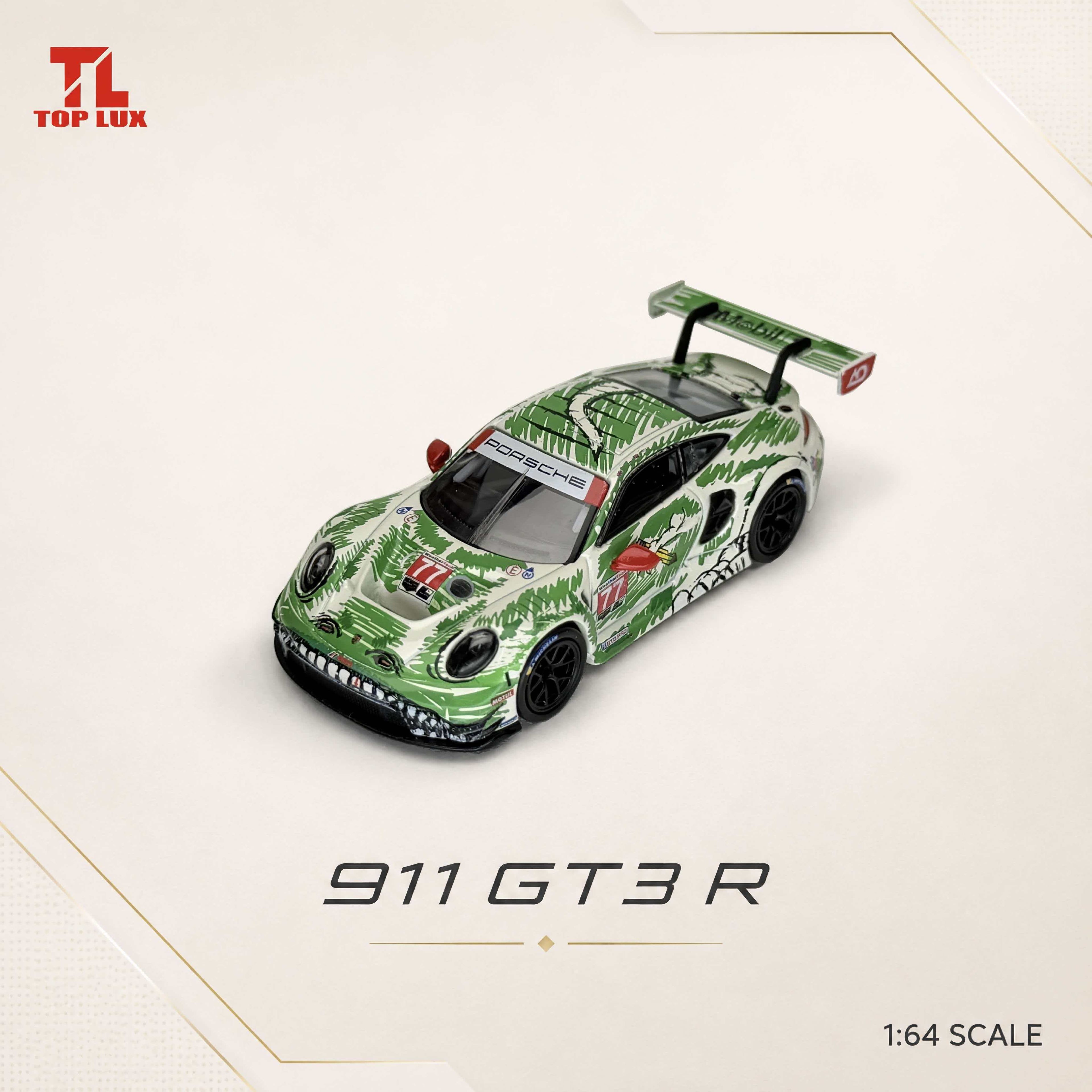 (Coming Soon) TOPLUX 1/64 911GT3R Green Sketch Dinosaur Diecast model