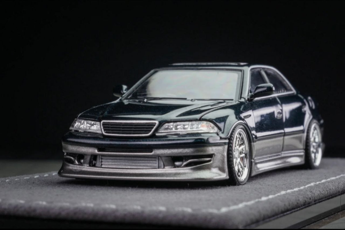 (Coming Soon) MORTALMODEL64 1:64 The Ridge Mark II JZX100 - Dark Green Metallic