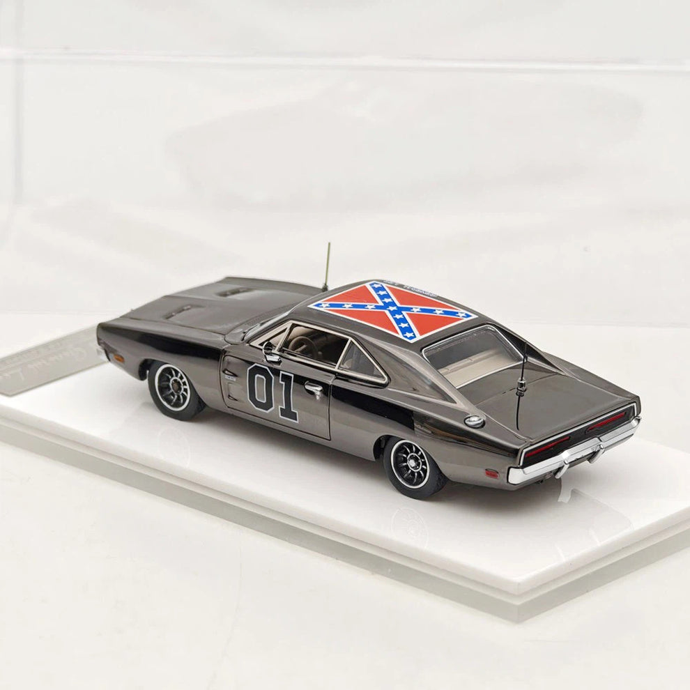 (Re-stock Soon) MINIFORGE 1/64 1969 Dodge Charger "General Lee" Dark Chrome Diecast Metal