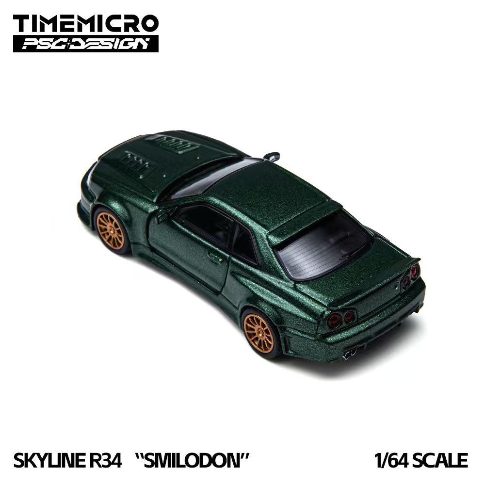 (Coming Soon) TIMEMICRO × PSC DESIGN  1/64 R34 "Smilodon" Dark Green Diecast Model