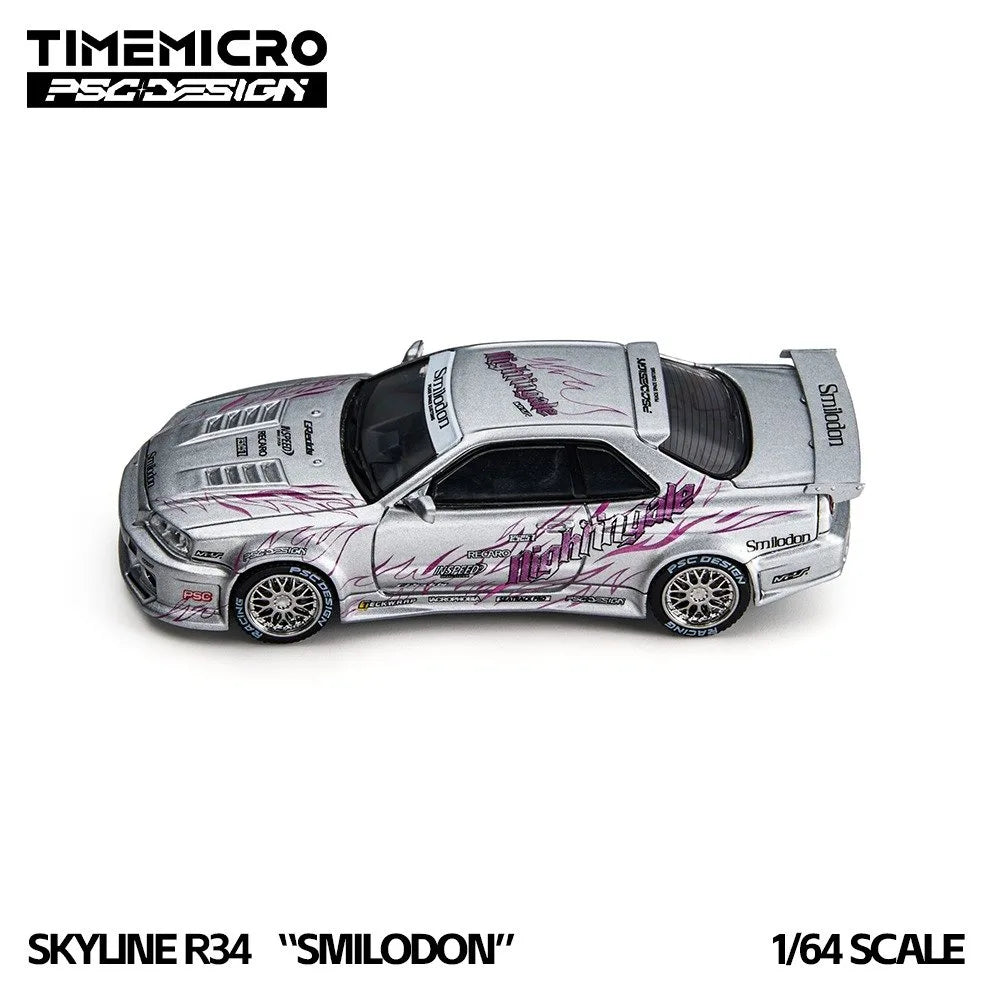 (Coming Soon) TIMEMICRO × PSC DESIGN 1:64 R34 "Tiger Tooth" Silver Nightingale