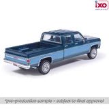 (Coming Soon) IXOAMERICA 1:64 1980 GMC High Sierra K2500 Crew Cab Wideside - Dark Blue Metallic & Medium Blue - Special Two-Tone