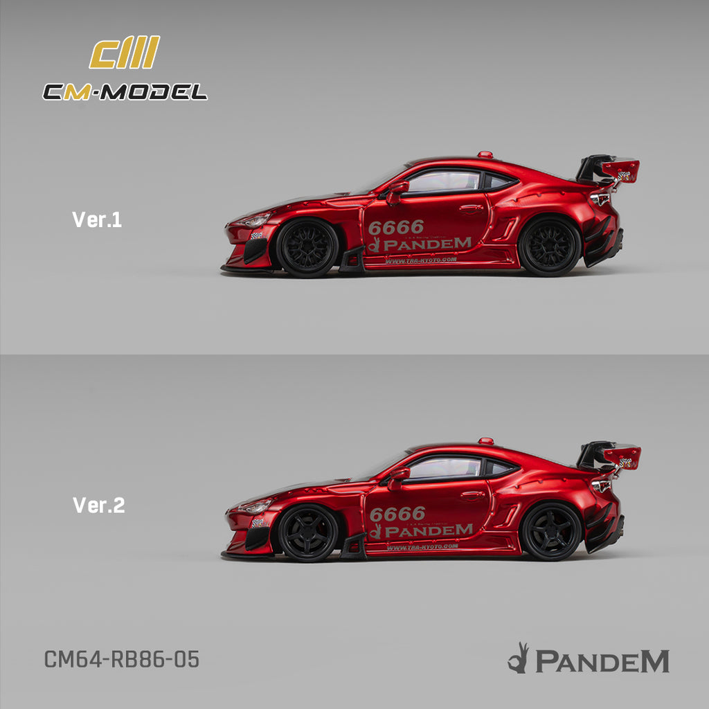 (Coming Soon) CM MODEL 1/64 Toyota GT86 Pandem Widebody V3.5 Metallic red