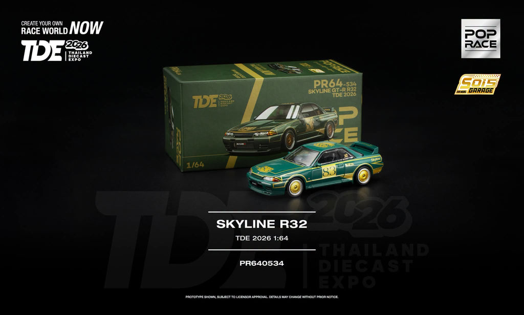 (Pre-Order) POPRACE 1:64 TDE 2026 GrandPrix R32 Skyline **DEADLINE JULY 10, 2026**