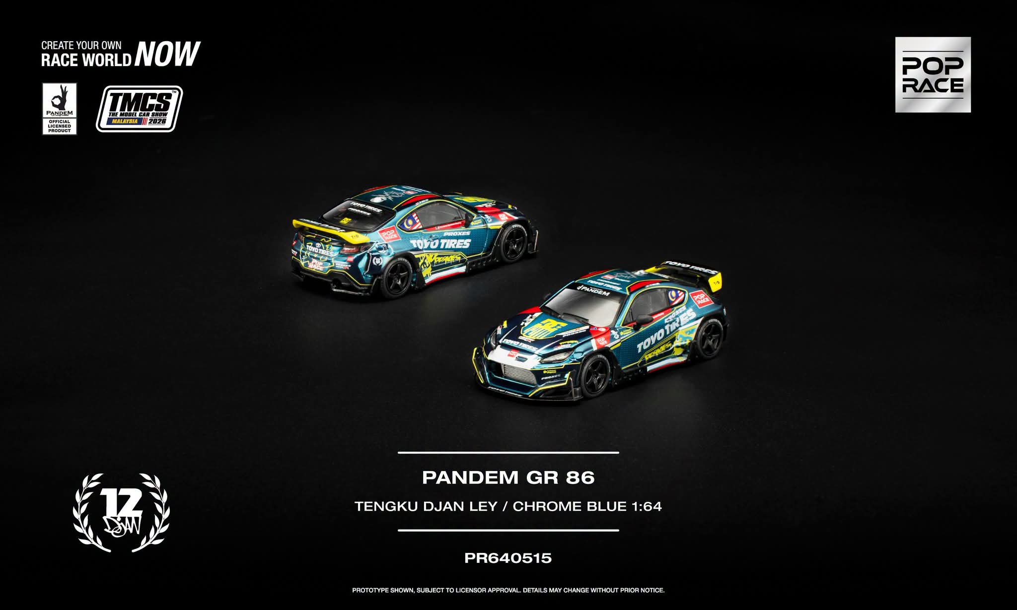 (Coming Soon) POPRACE 1/64 PANDEM GR86 TMCS Malaysia 2026 Special Edition