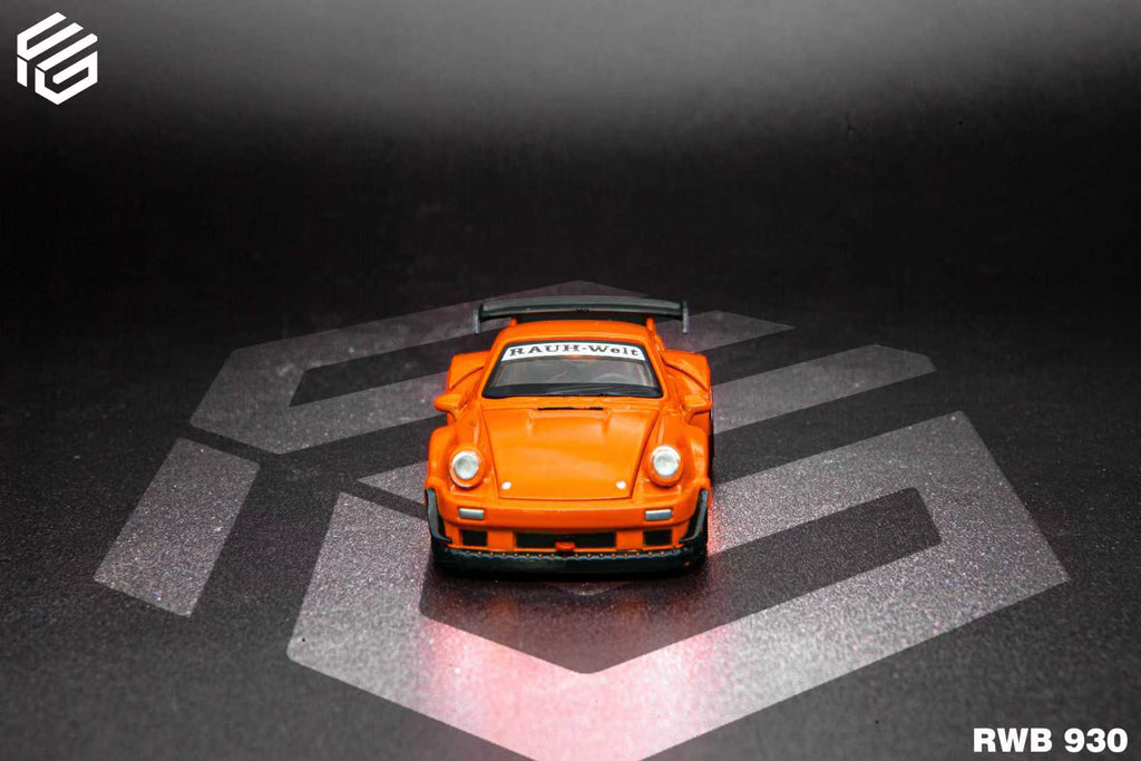 (Coming Soon) FG x TPC 1:64 Custom Edition RWB930 Full Open Diecast - Orange